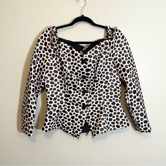 A.J. Bari Tops - A.J. Bari Women's Vintage Polka Dot Sweetheart Neck Off Shoulder Button-Up 14